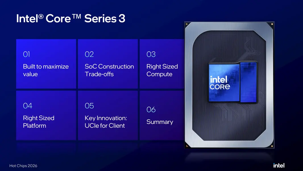 Intel раскрыла, как снизила стоимость процессора Wildcat Lake и платформы, заменив Foveros на стандартный многокристальный корпус &laquo;UCIe&raquo;