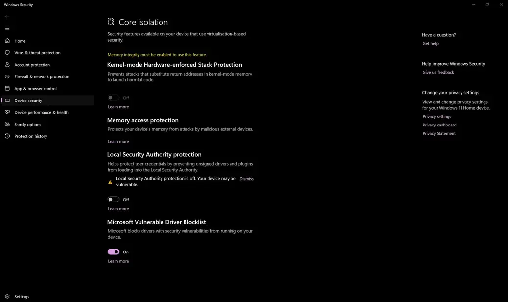 Microsoft автоматически активирует в Windows 11 функцию, которая отключит любое запущенное вами ПО для &laquo;undervolting&raquo; ради защиты от вредоносных программ