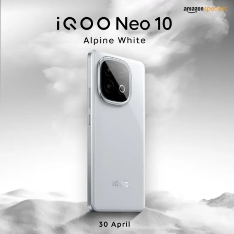 iQOO Neo 10 выходит в новых цветах в Индии: тизер модели Alpine White
