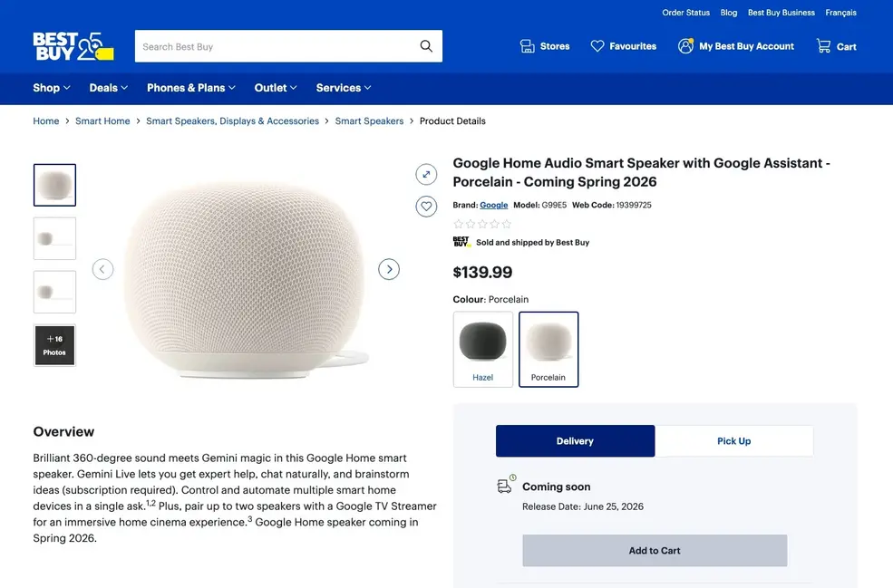 Возможно, стала известна дата выхода умной колонки Google Home