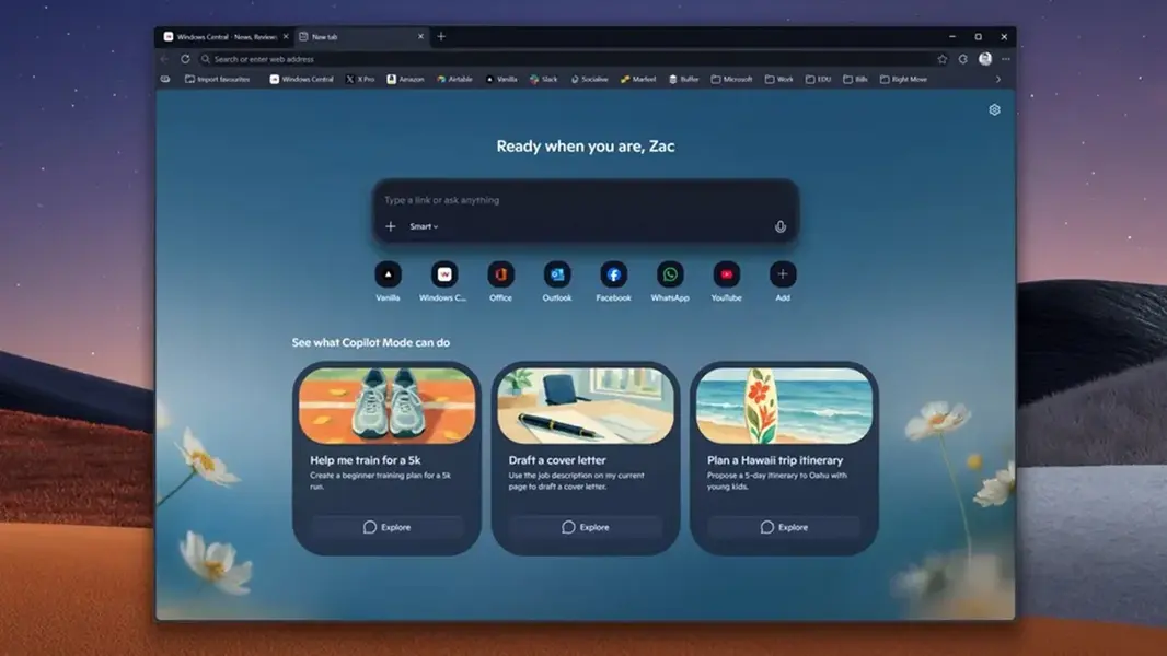 Microsoft Edge получит обновление в стиле Copilot, даже если вы не пользуетесь ИИ.