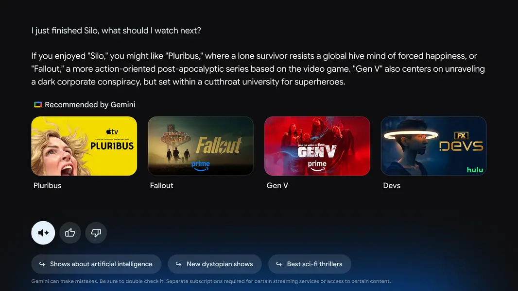 Google представила на CES 2026 предварительную версию новых функций Gemini для телевизоров.