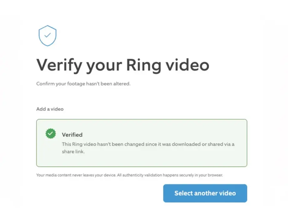 Ring внедряет новую функцию проверки подлинности видеоконтента