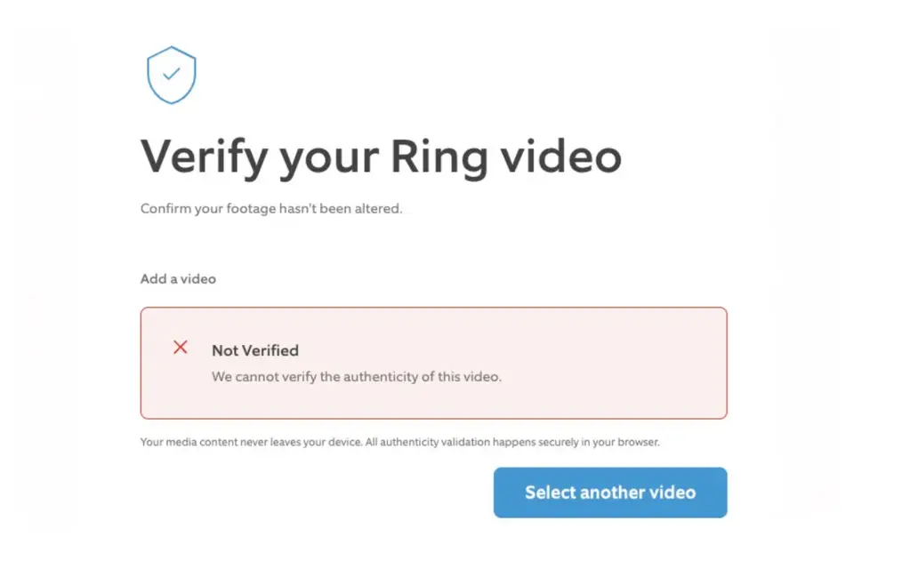 Ring внедряет новую функцию проверки подлинности видеоконтента