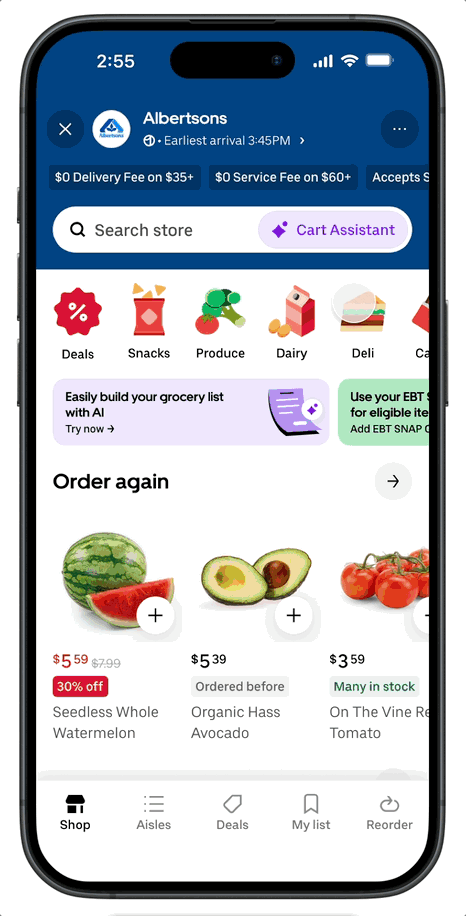 Uber Eats запускает ИИ-помощника для помощи в формировании корзины продуктов