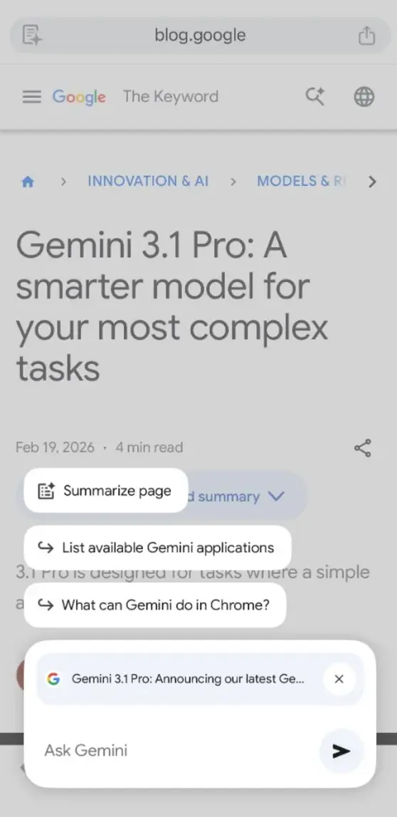 Google внедряет ИИ-помощник Gemini в браузер Chrome для пользователей в Индии