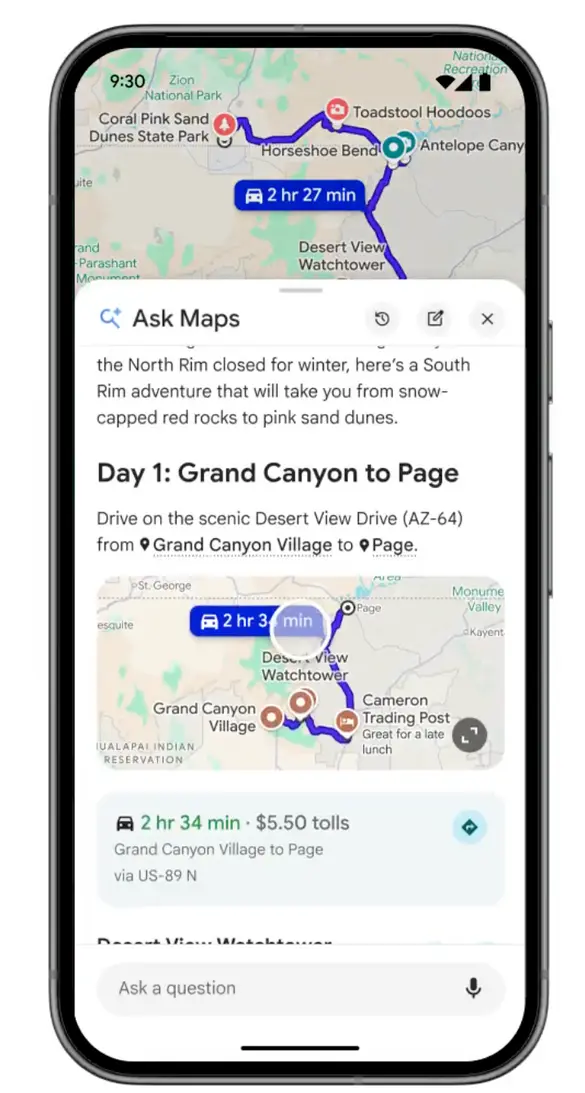 В Google Maps появятся ИИ-функция Ask Maps и улучшенная &laquo;immersive&raquo;-навигация