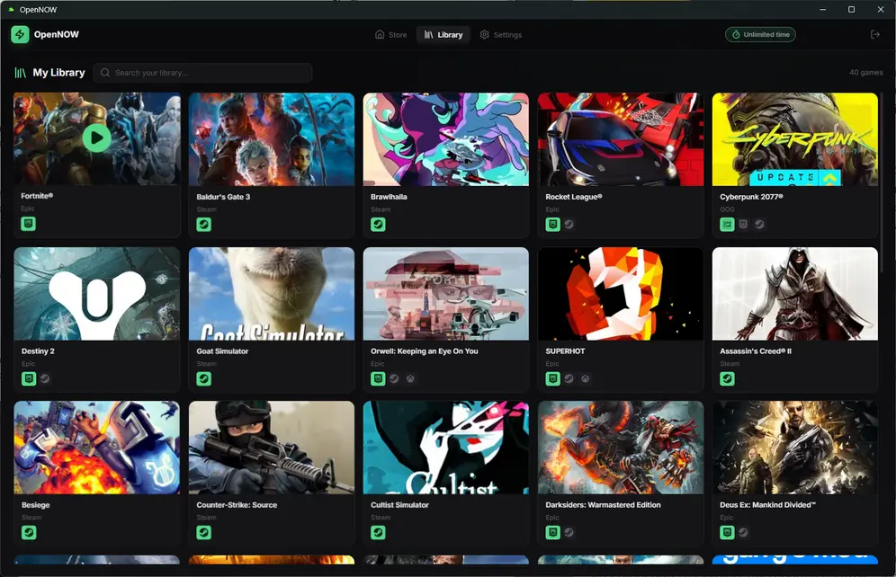 Попробуйте Open-source клиент для доступа к GeForce Now, пока есть такая возможность