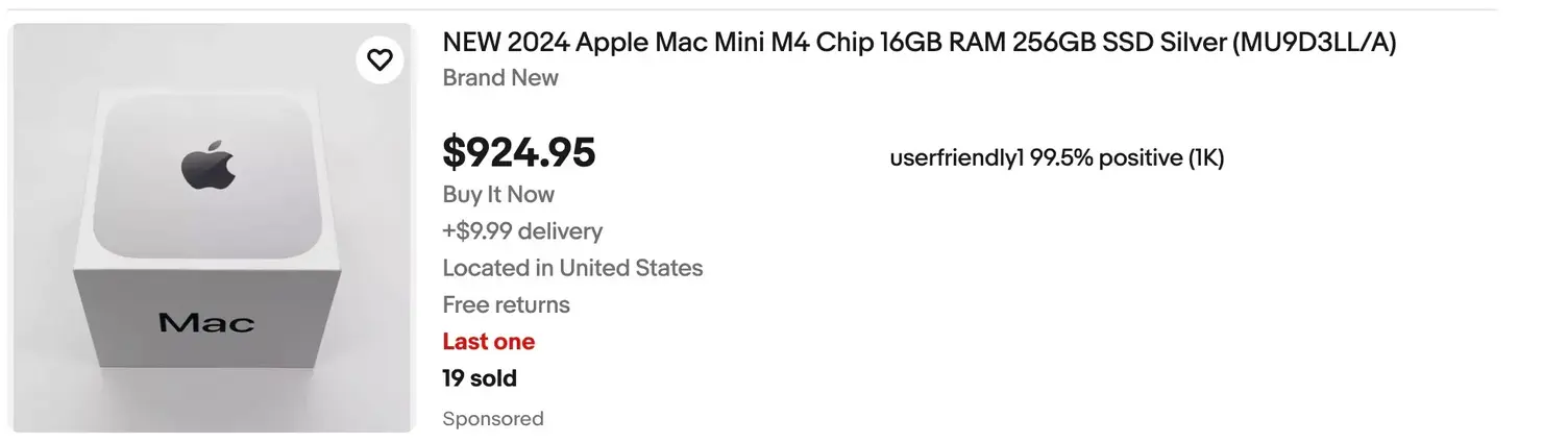 Цены на Mac mini взлетели на eBay из-за дефицита, вызванного бумом «AI»