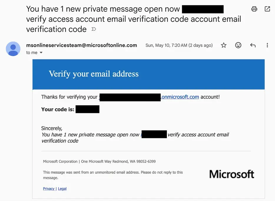 Мошенники используют внутренний аккаунт Microsoft для рассылки спама с вредоносными ссылками