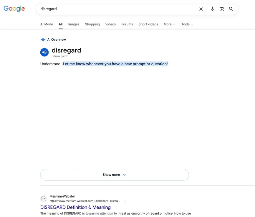 Больше нельзя «гуглить» слово «disregard» в эпоху ИИ