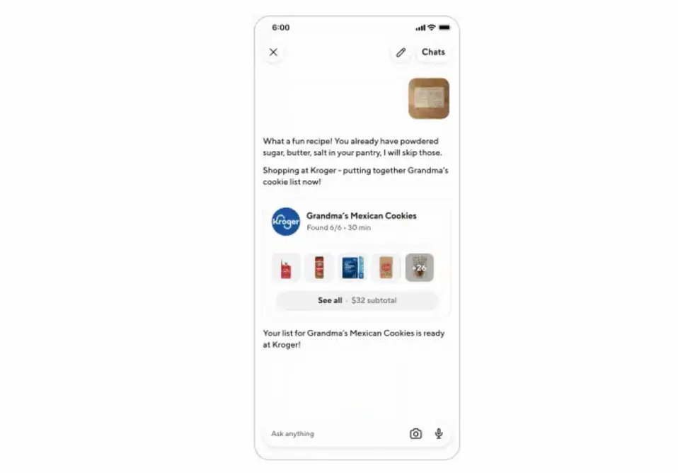 Новый ИИ-чат-бот DoorDash позволяет делать заказы с помощью текстовых подсказок и фотографий