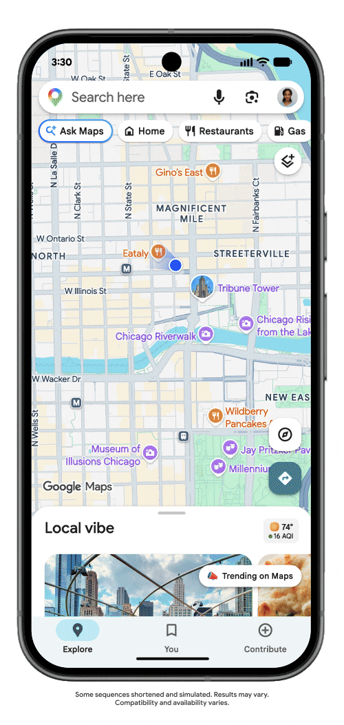 Google Maps добавляет «agentic»-функции, включая заказ еды и бронирование отелей