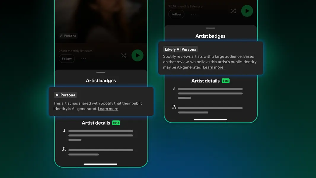 Spotify будет маркировать профили «AI Persona» и исключать их музыку из рекомендаций
