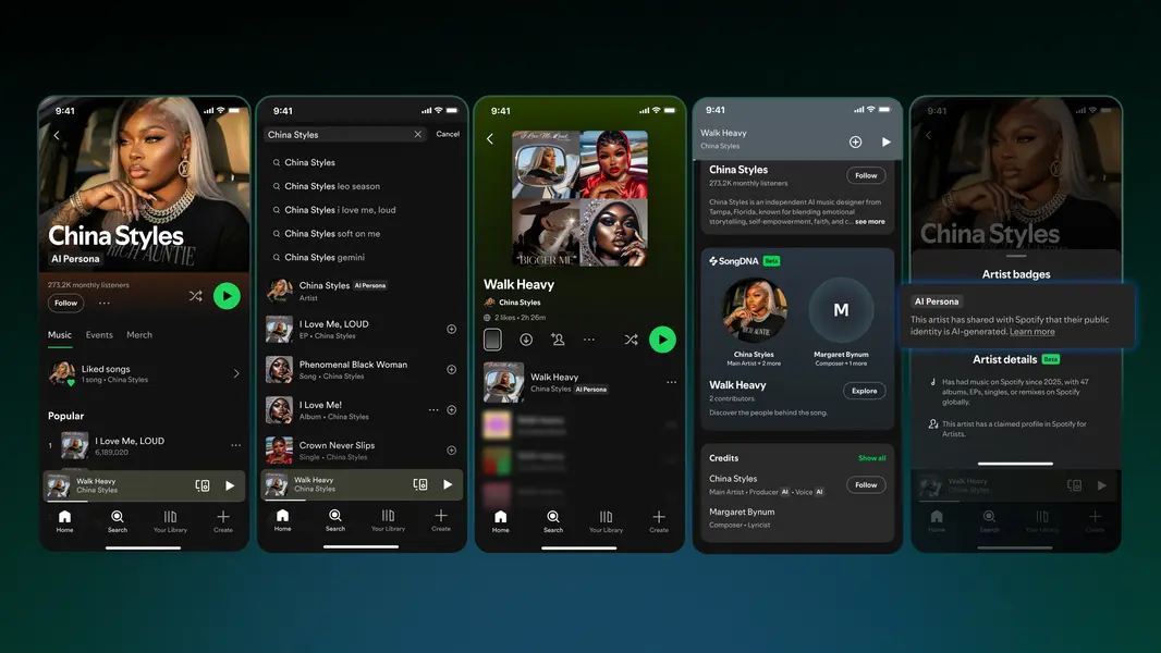 Spotify будет маркировать профили «AI Persona» и исключать их музыку из рекомендаций