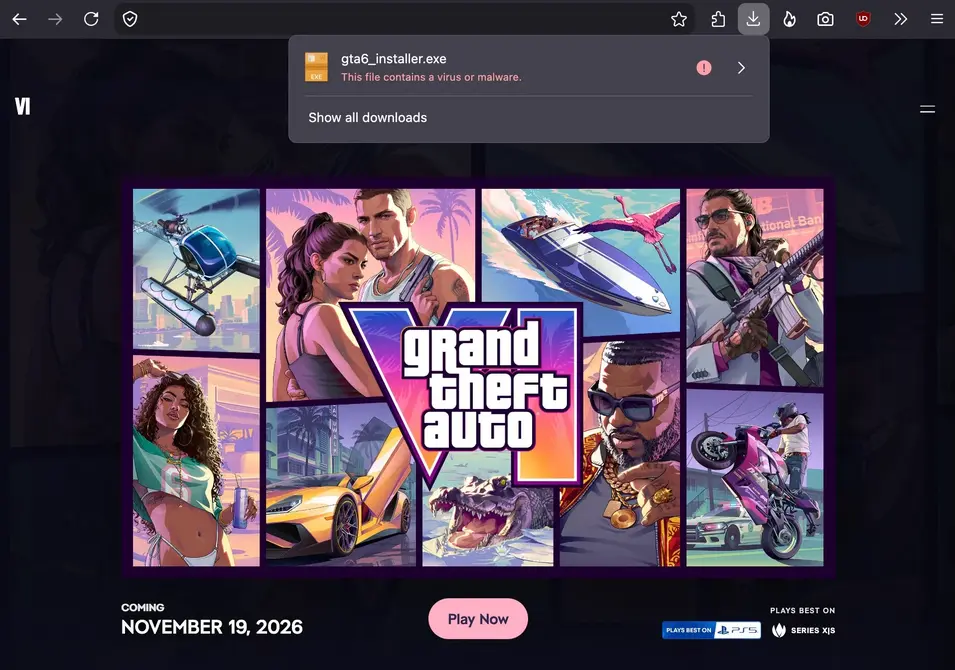 Фейковый демо Grand Theft Auto VI оказался малварью