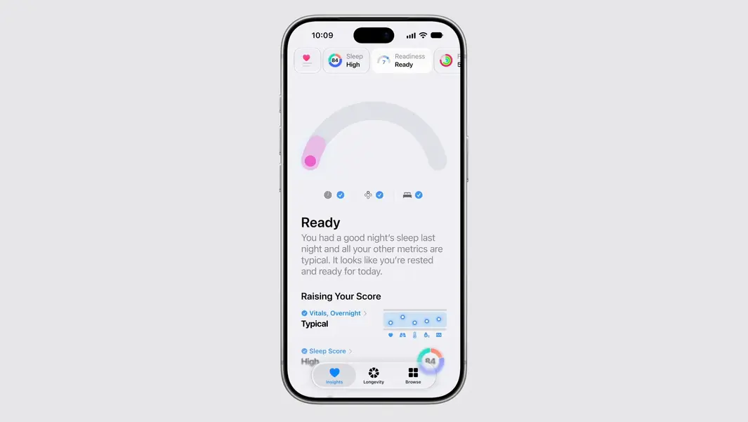 Обновленное приложение &laquo;Здоровье&raquo; от Apple будет вычислять ваш &laquo;биологический возраст&raquo; и уровень готовности с помощью ИИ