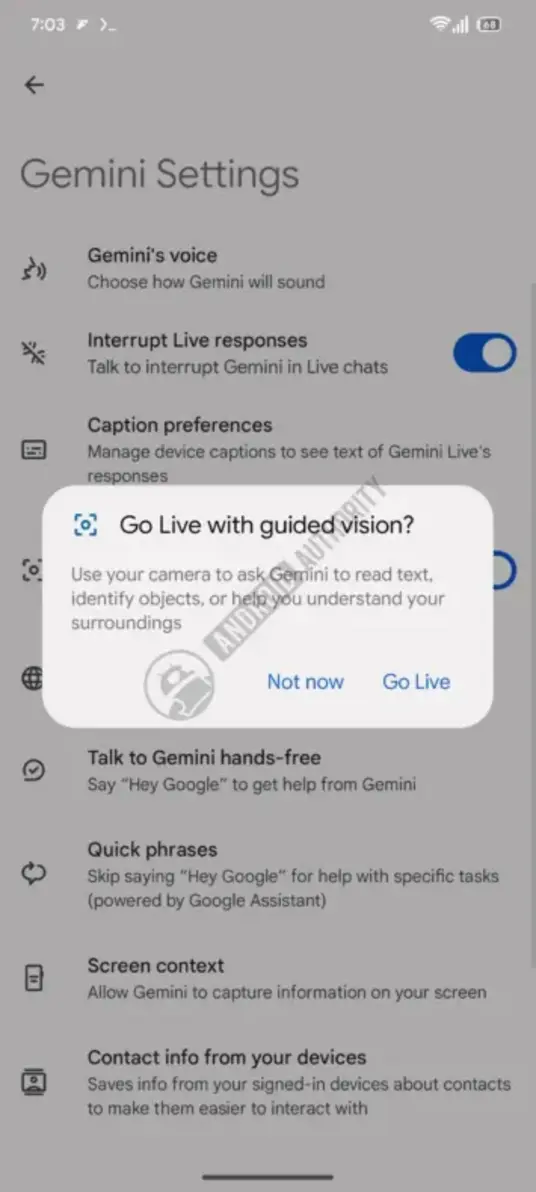 Gemini Live может скоро позволить отключать «Guided Vision» для выделения объектов через камеру в реальном времени