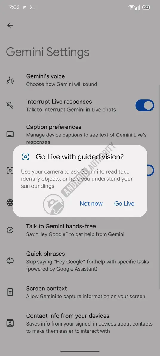 Gemini Live может скоро позволить отключать «Guided Vision» для выделения объектов через камеру в реальном времени
