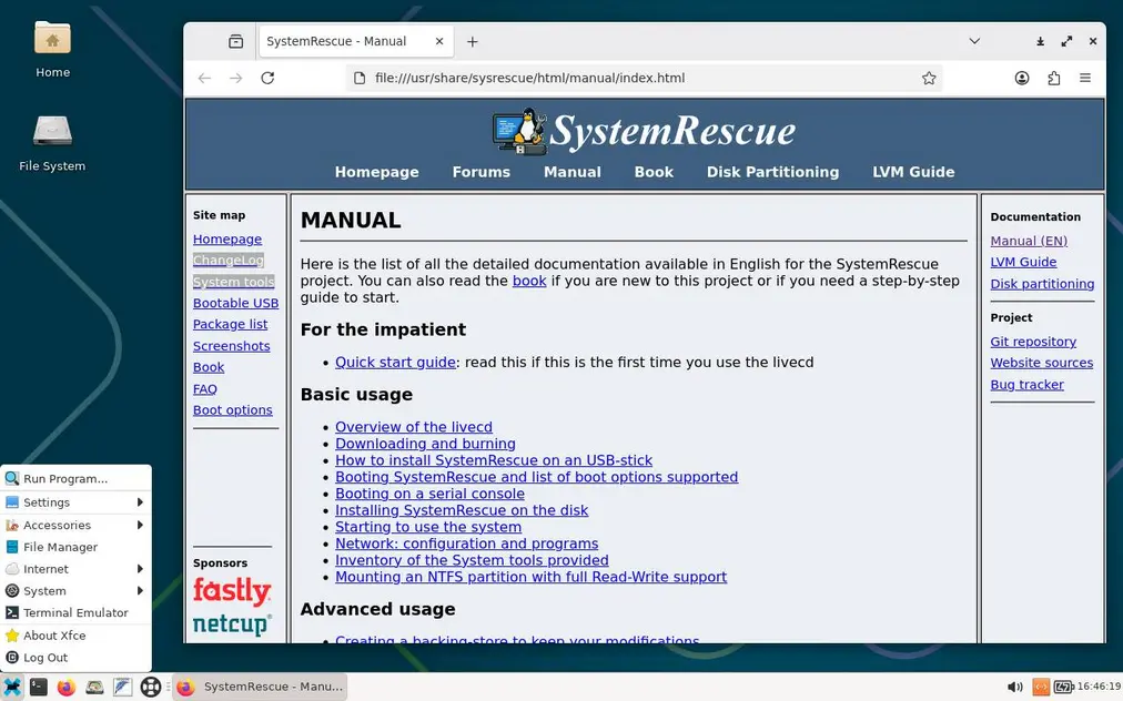 Вышел SystemRescue 13: ядро Linux 6.18 и поддержка bcachefs