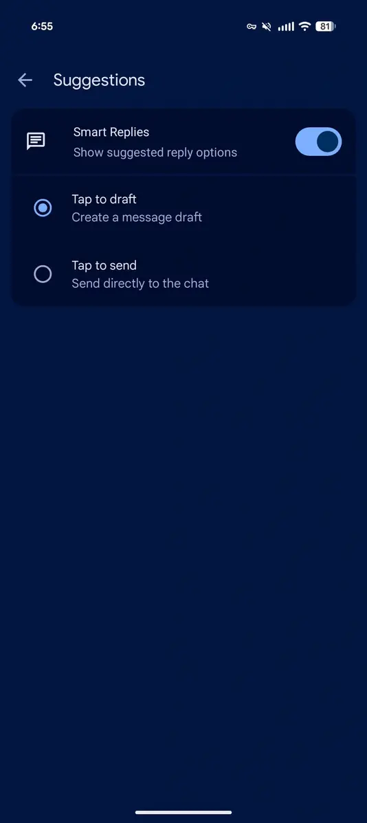 Функция Tap to Draft в Google Messages избавит от случайной отправки «Smart Replies»