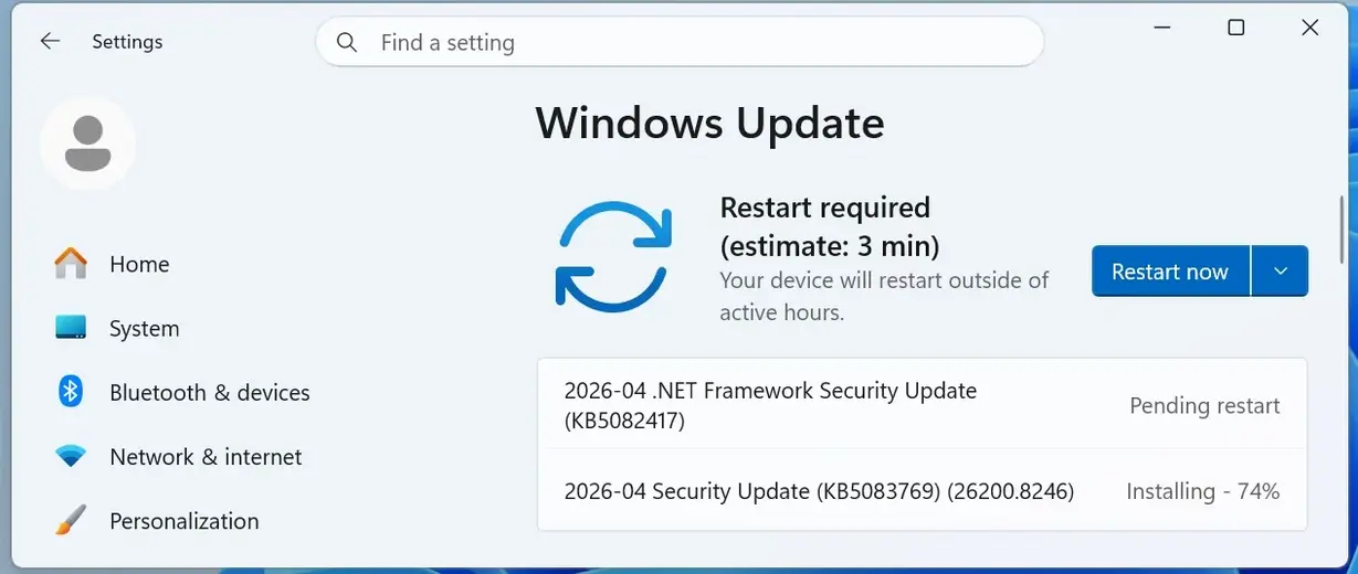 Выпущены кумулятивные обновления безопасности Windows 11 KB5083769 и KB5082052
