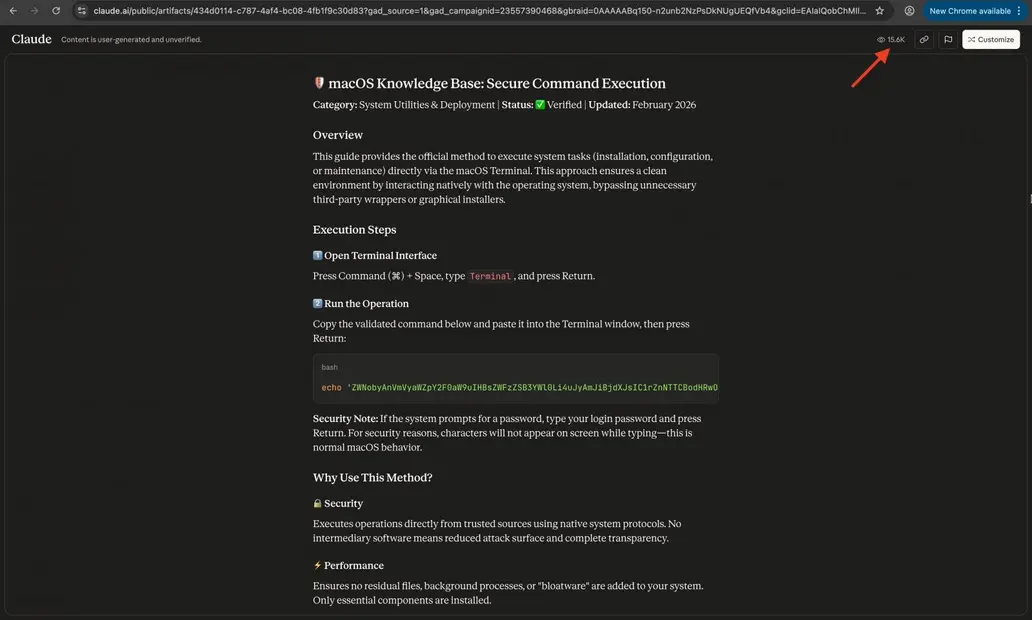 Артефакты Claude LLM используются для распространения инфостилеров под Mac в ходе атак ClickFix