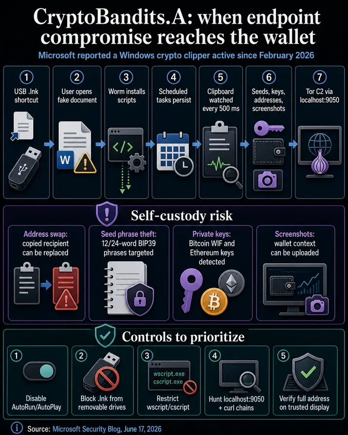 Вредоносное ПО CryptoBandits использует USB-накопители для кражи криптовалюты: предупреждение от Microsoft