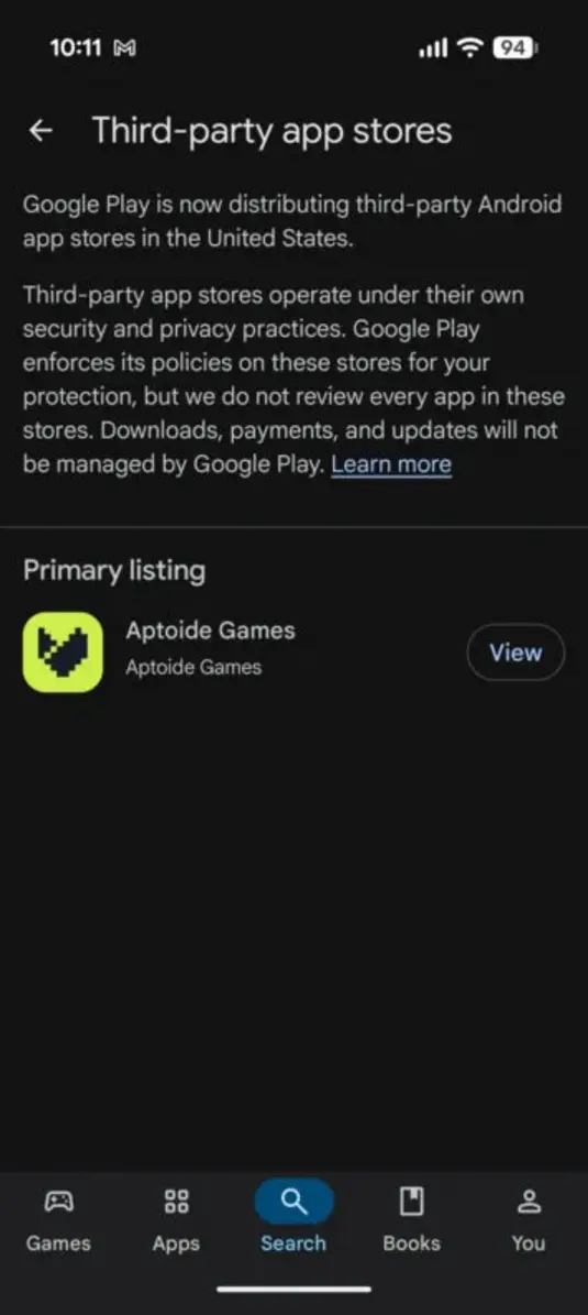 Первые конкурирующие магазины приложений начинают появляться в Google Play