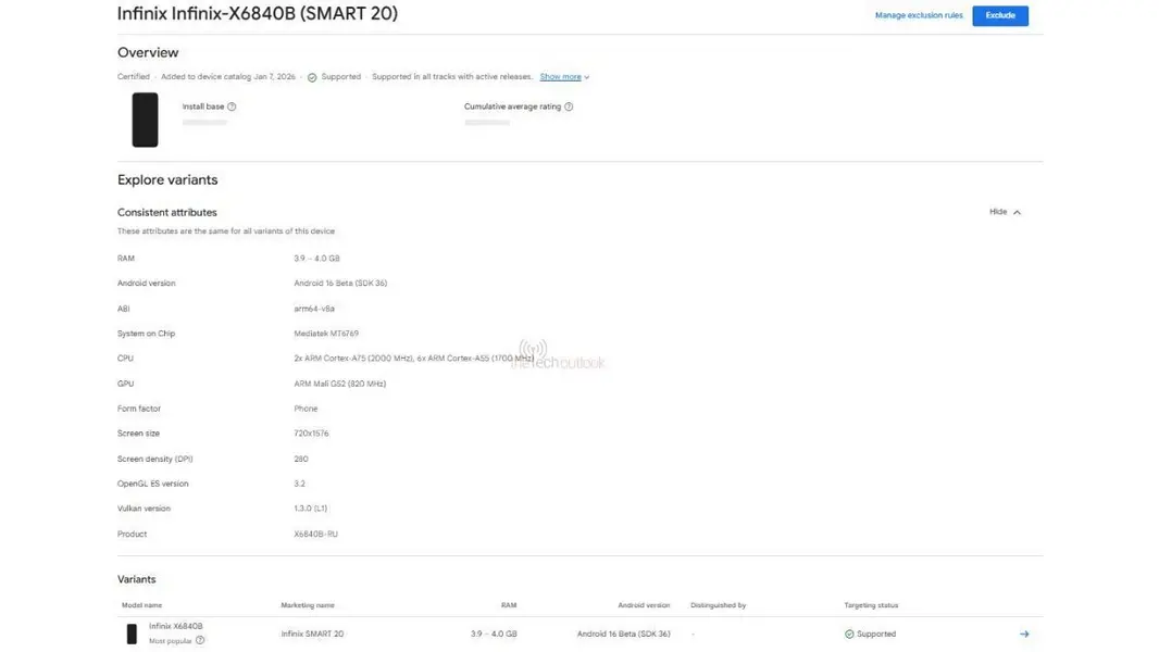 Раскрыты характеристики Infinix Smart 20: процессор, объем оперативной памяти, разрешение экрана и емкость аккумулятора.