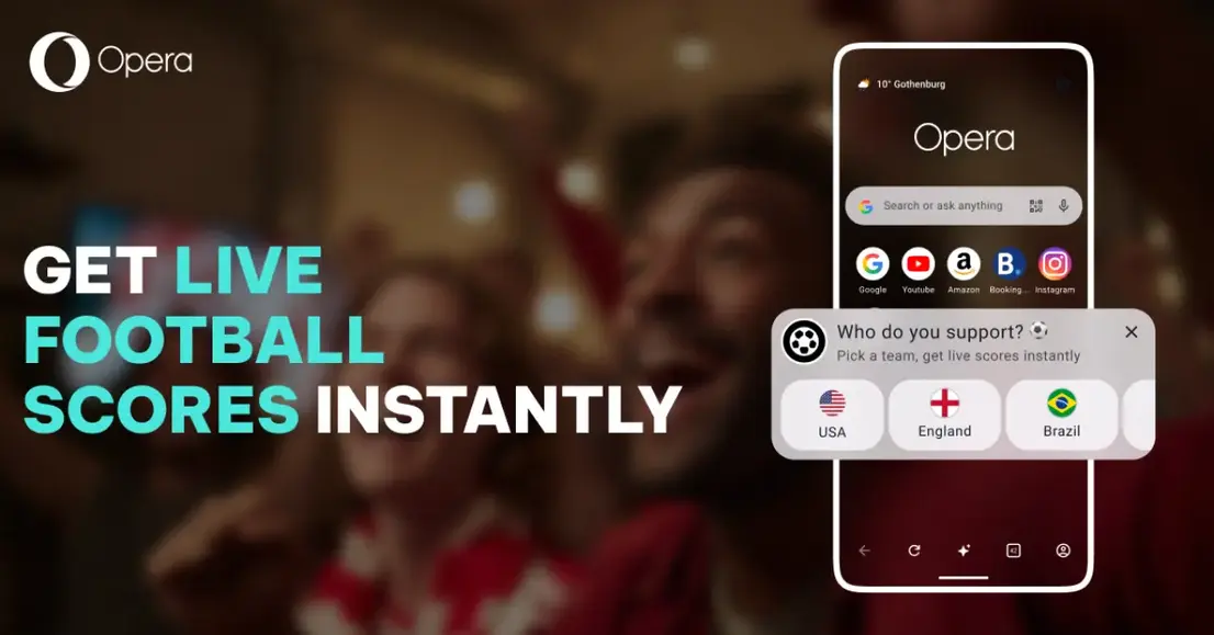 Opera для Android получила обновленную стартовую страницу с трекером FIFA World Cup