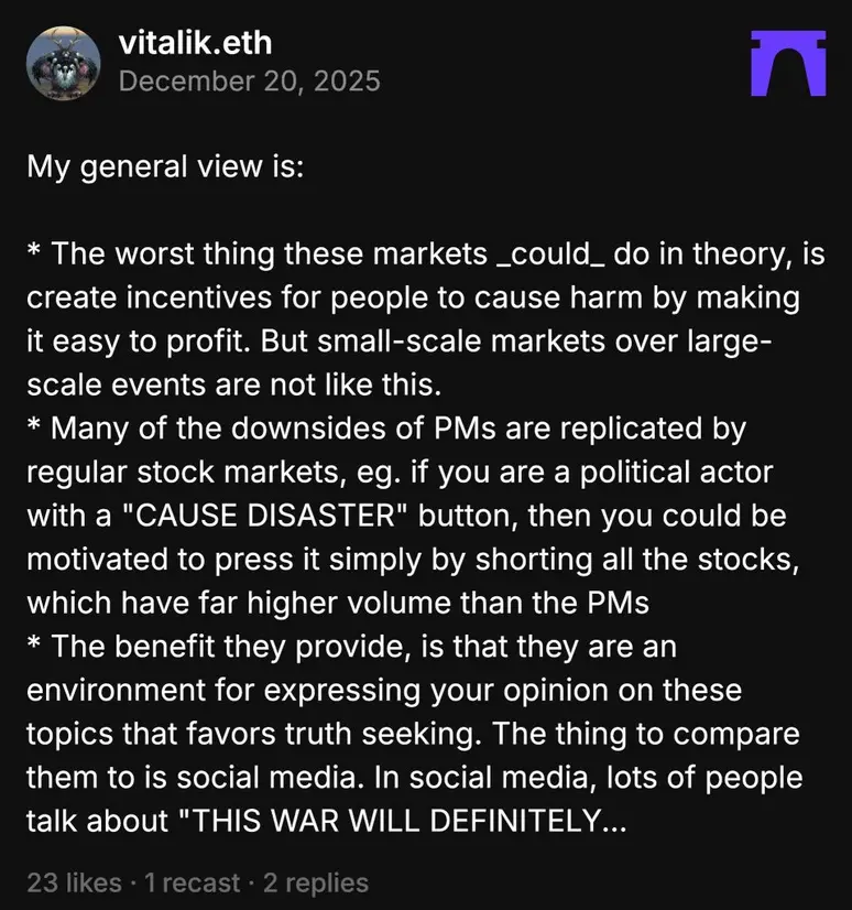 Рынки прогнозов превосходят социальные сети в поиске истины &mdash; Виталик Бутерин