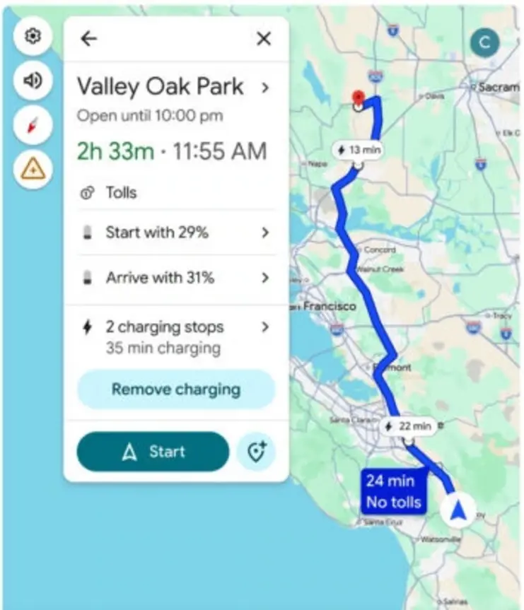 Новые функции Google Maps для 350+ электромобилей на базе Android Auto избавят водителей от &laquo;range anxiety&raquo;