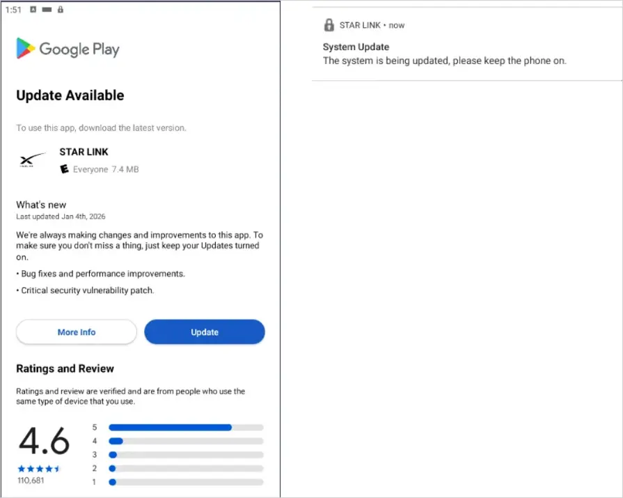 Новый Android-шпион BeatBanker маскируется под приложение Starlink для кражи данных пользователей
