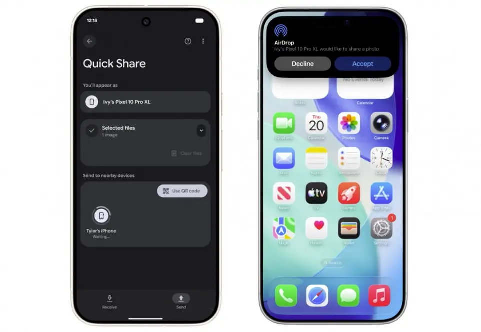 Вскоре в серии Google Pixel 9 может появиться поддержка AirDrop в функции Quick Share.