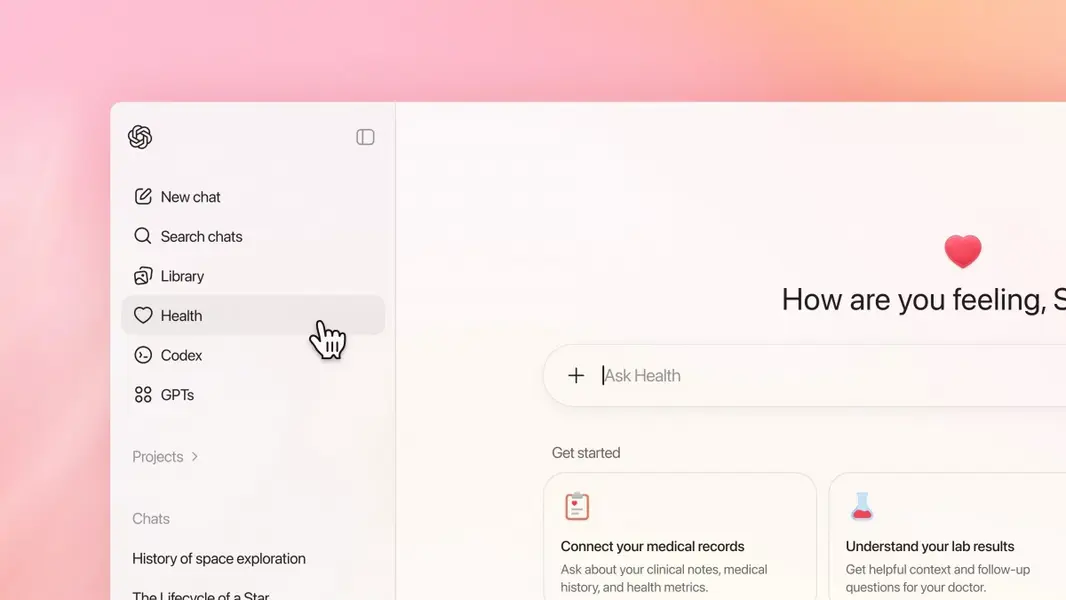 OpenAI представила ChatGPT Health с интеграцией Apple Health и MyFitnessPal.