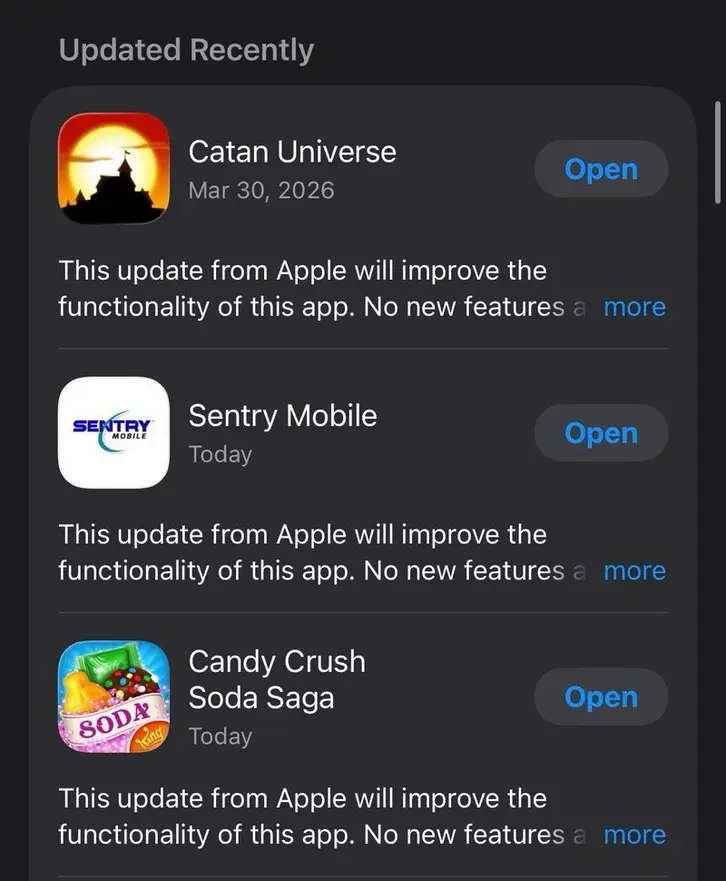Некоторые приложения для iPhone получили загадочное обновление &laquo;от Apple&raquo;