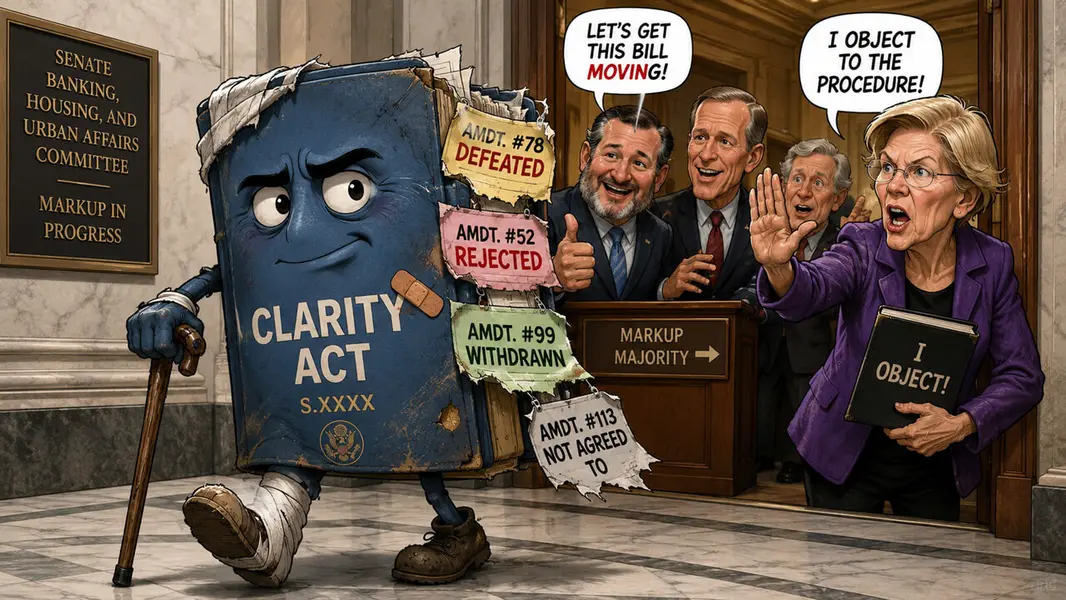 Как закон &laquo;CLARITY Act&raquo; устоял при хаотичном рассмотрении в Сенате после попыток Уоррен, Бэнкса и демократов затормозить его принятие