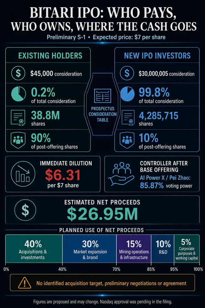 IPO биткоин-майнера требует 99,8% средств от публичных инвесторов, отдавая им лишь 10% акций
