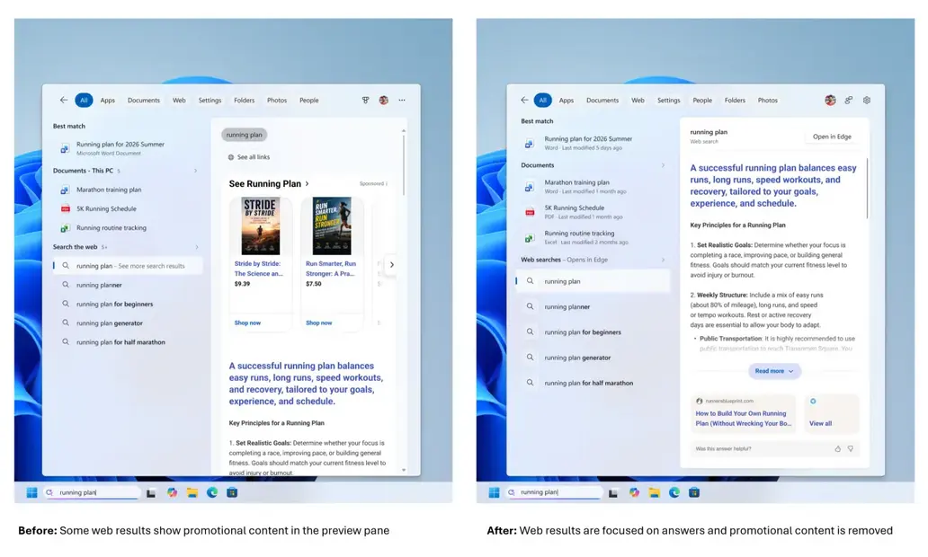 Новое обновление от Microsoft делает Windows Search быстрее и чище