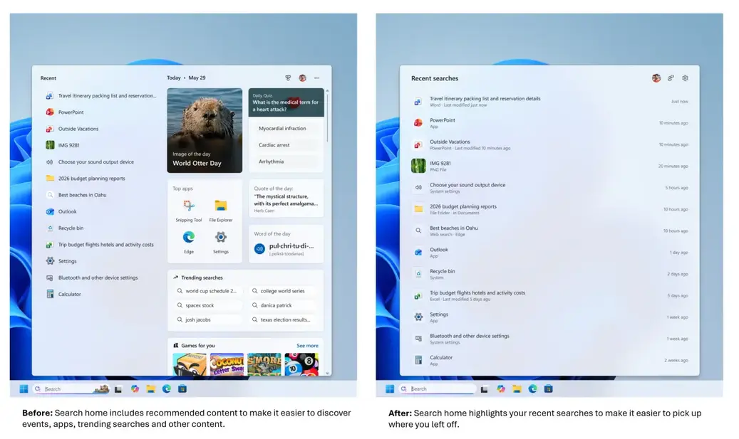 Новое обновление от Microsoft делает Windows Search быстрее и чище