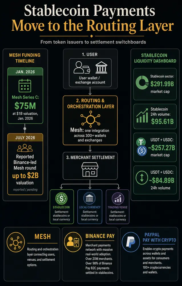 Почему инвестиции Binance в Mesh на сумму $2 млрд могут определить будущего лидера в сфере стейблкоин-платежей