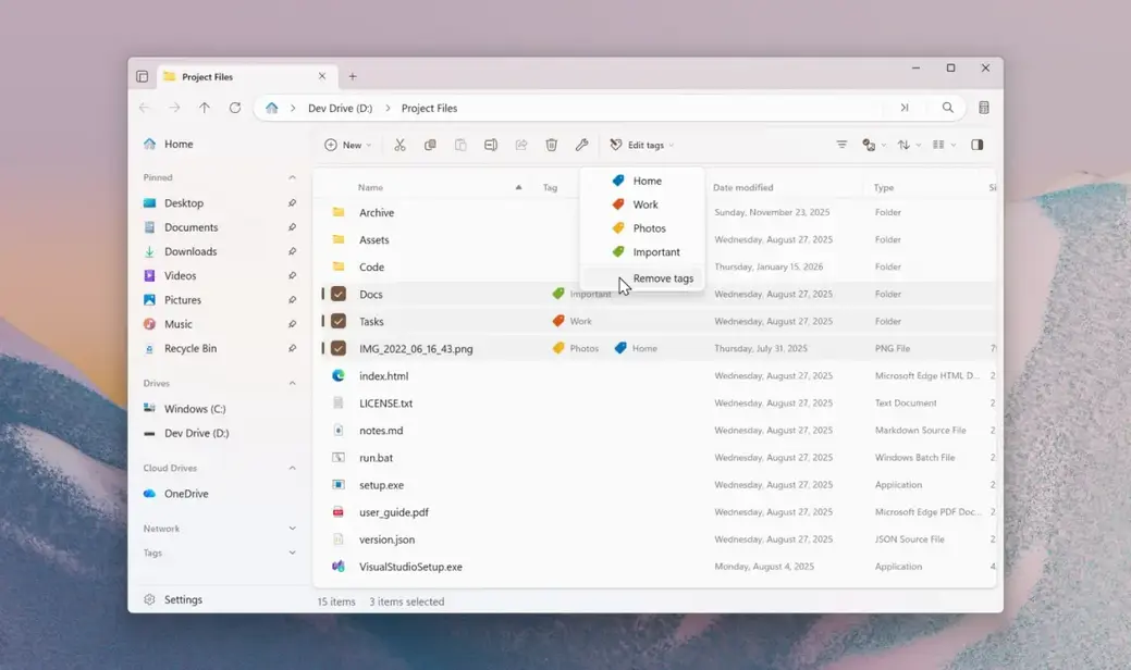 Популярный файловый менеджер Files для Windows 11 получил улучшенные теги, макеты и новую иконку OneDrive