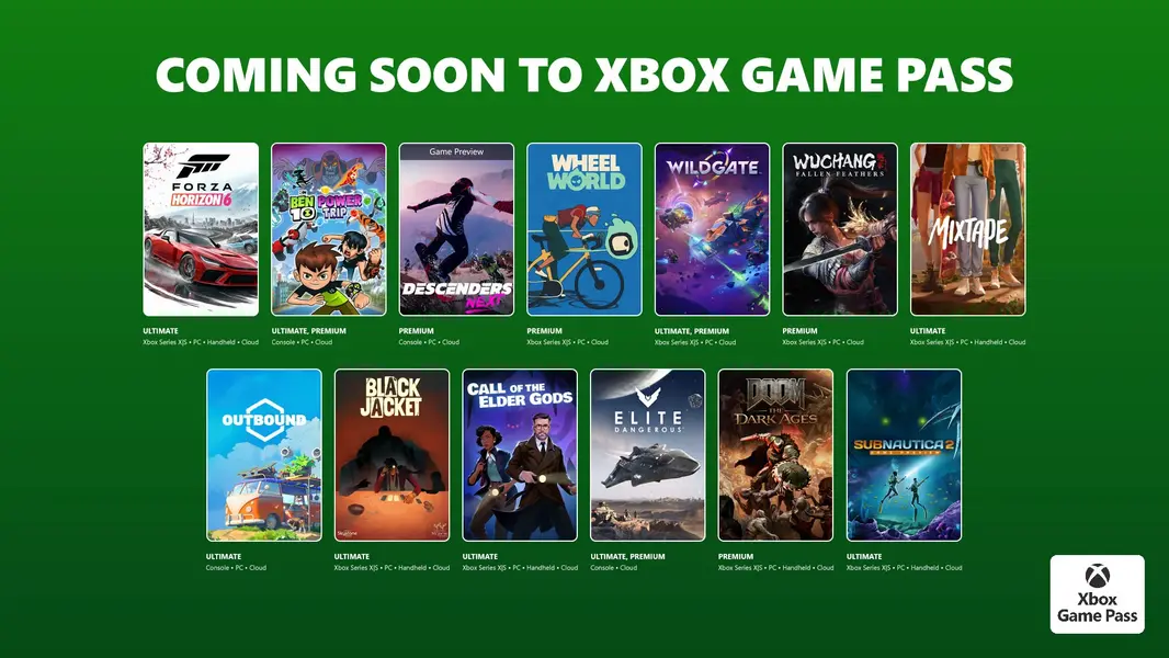 Xbox раскрывает список из 13 новых игр для Game Pass: Forza Horizon 6, Mixtape и Subnautica 2 уже скоро