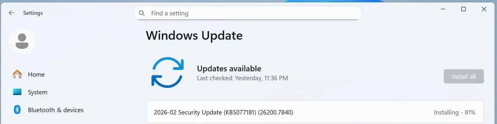 Выпущены накопительные обновления Windows 11 KB5077181 и KB5075941