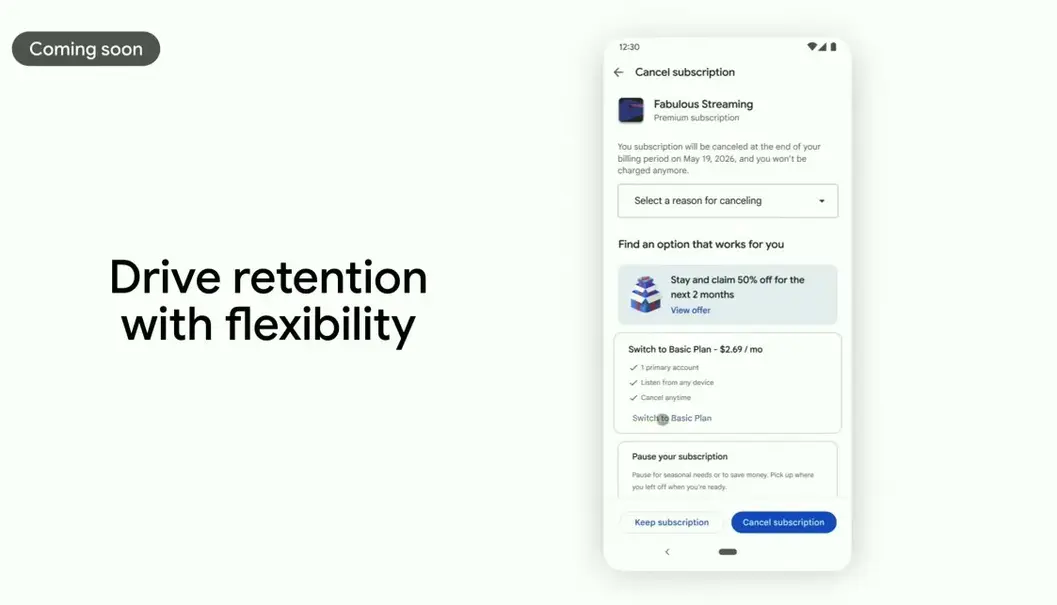 Скоро Android-приложения будут предлагать вам более выгодные тарифы прямо перед отменой подписки