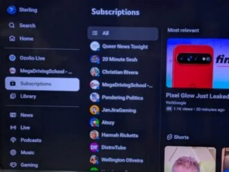 YouTube для ТВ получил обновленную боковую панель для удобной навигации