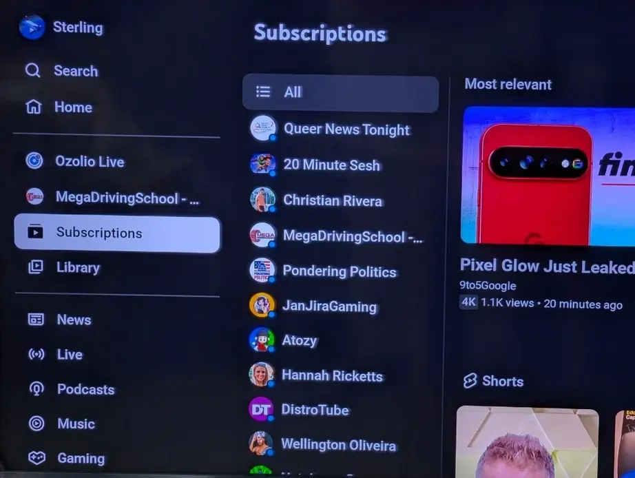 YouTube для ТВ получил обновленную боковую панель для удобной навигации