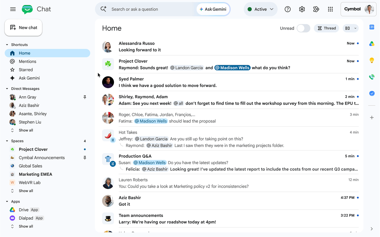 Google заменяет боковую панель Chat новой интеграцией Ask Gemini